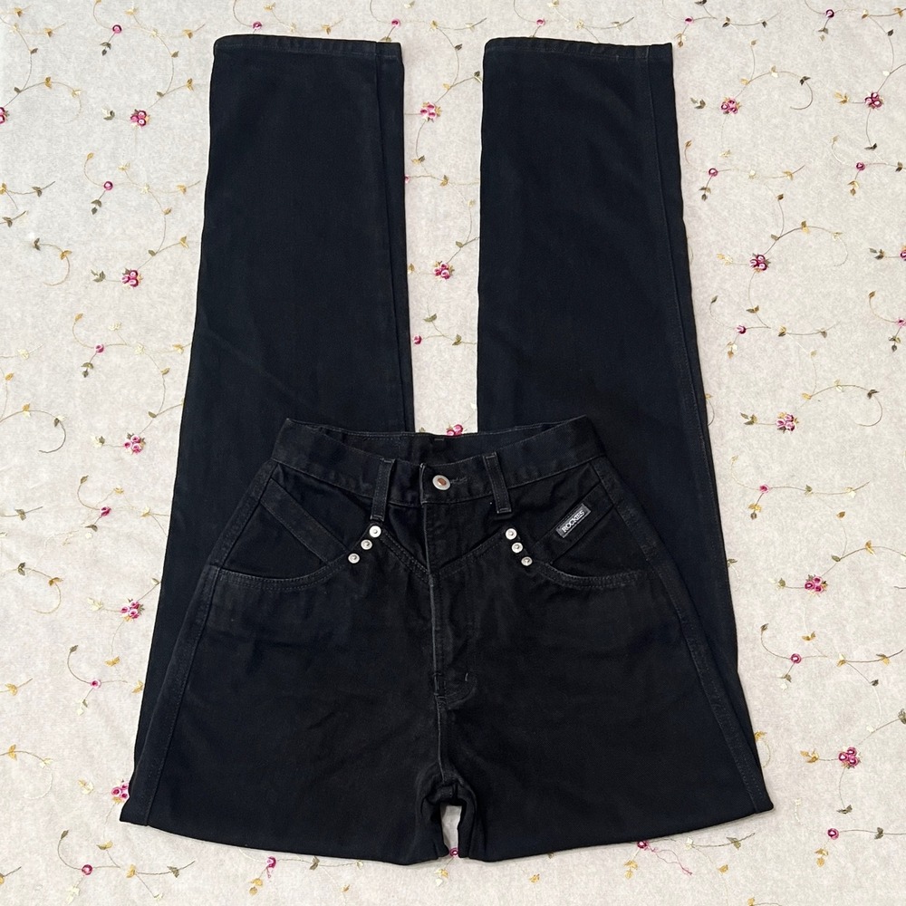 Vintage Western Rockies Rocky Mountain High Waist Yoke Jeans Black 3/4 - 23 x 36